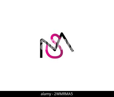 creative letter MS logo design vector template Stock Vector