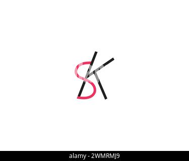 creative letter SK or KS logo design vector template Stock Vector