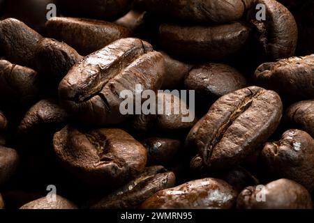 Close-up of roasted coffee beans Stock Photo