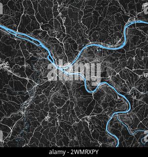 Map of Pittsburgh, Pennsylvania, USA Stock Vector