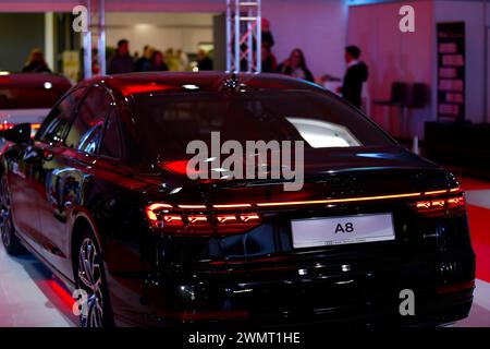 Giessen, Germany. 25th Feb, 2024. Audi A8 seen during automobile Exhibition in Giessen Hessenhallen. (Photo by Mohammad Javad Abjoushak/SOPA Images/Sipa USA) Credit: Sipa USA/Alamy Live News Stock Photo