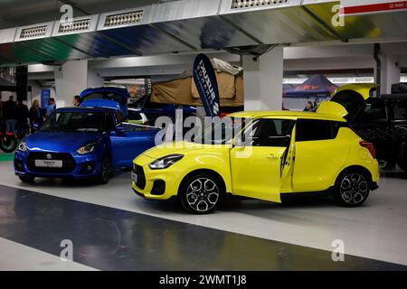 Giessen, Germany. 25th Feb, 2024. Suzuki cars seen during automobile Exhibition in Giessen Hessenhallen. (Photo by Mohammad Javad Abjoushak/SOPA Images/Sipa USA) Credit: Sipa USA/Alamy Live News Stock Photo