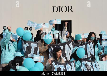 Le défilé Dior est le premier évènement important de ce cette fashionweek parisienne. Les célébrités de la mode et du cinéma étaient présentes Stock Photo