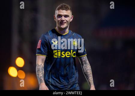 Blackburn, UK. 28th Feb, 2024. Blackburn, England, Feb 28th 2024 Kieran Trippier of Newcastle United during the FA Cup football match between Blackburn Rovers and Newcastle United at Elwood Park in Blackburn, England. (Richard Callis/SPP) Credit: SPP Sport Press Photo. /Alamy Live News Stock Photo