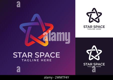 Space star Logo design gradient color vector illustration Stock Vector