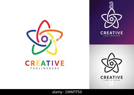 Creative star vector logo science design concept Stock Vector
