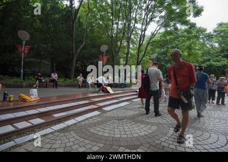 People’s Park Matchmaking Market, where parents exchange information in the hope of helping their children find a suitable partner Stock Photo