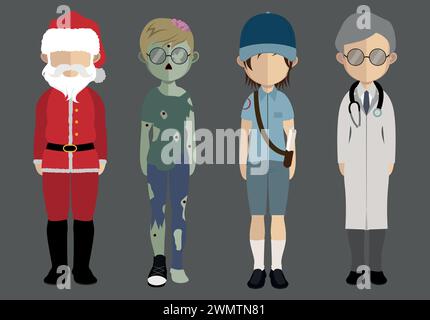 Vector Modern people avatars set Stock Vector