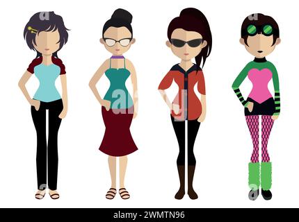 Vector Modern people avatars set Stock Vector