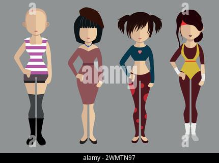 Vector Modern people avatars set Stock Vector