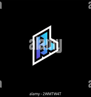 BL initial gradient blue gaming concept ideas for esport team, twitch and streamer Stock Vector