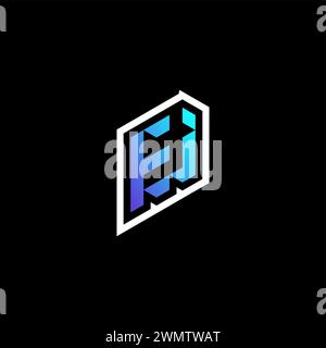 EJ initial gradient blue gaming concept ideas for esport team, twitch and streamer Stock Vector