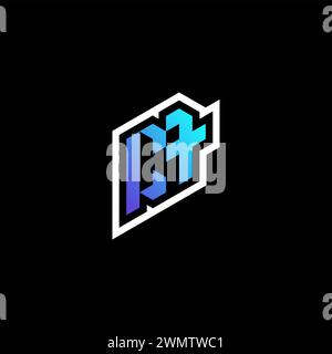 CA initial gradient blue gaming concept ideas for esport team, twitch and streamer Stock Vector