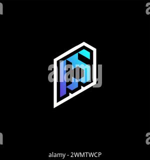 CS initial gradient blue gaming concept ideas for esport team, twitch and streamer Stock Vector