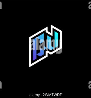 CW initial gradient blue gaming concept ideas for esport team, twitch and streamer Stock Vector