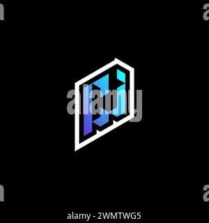 CJ initial gradient blue gaming concept ideas for esport team, twitch and streamer Stock Vector