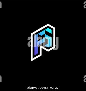 FS initial gradient blue gaming concept ideas for esport team, twitch and streamer Stock Vector