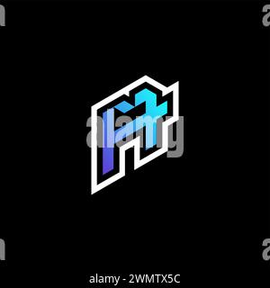 FA initial gradient blue gaming concept ideas for esport team, twitch and streamer Stock Vector