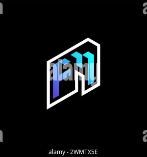 FM initial gradient blue gaming concept ideas for esport team, twitch and streamer Stock Vector