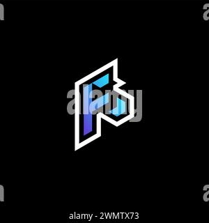FL initial gradient blue gaming concept ideas for esport team, twitch and streamer Stock Vector
