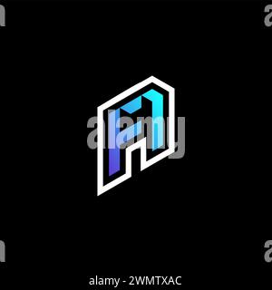 FN initial gradient blue gaming concept ideas for esport team, twitch and streamer Stock Vector