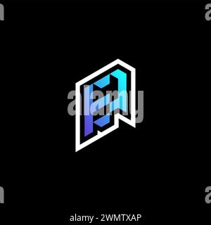 EQ initial gradient blue gaming concept ideas for esport team, twitch and streamer Stock Vector
