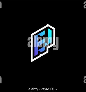 EV initial gradient blue gaming concept ideas for esport team, twitch and streamer Stock Vector