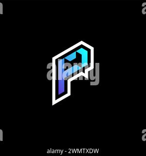 FP initial gradient blue gaming concept ideas for esport team, twitch and streamer Stock Vector