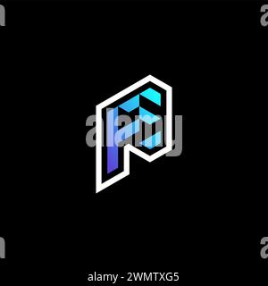 FE initial gradient blue gaming concept ideas for esport team, twitch and streamer Stock Vector