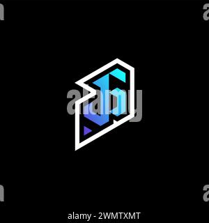 JG initial gradient blue gaming concept ideas for esport team, twitch and streamer Stock Vector