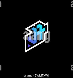 JA initial gradient blue gaming concept ideas for esport team, twitch and streamer Stock Vector