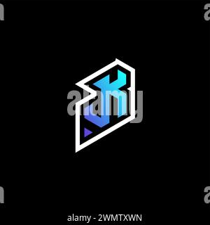 JK initial gradient blue gaming concept ideas for esport team, twitch and streamer Stock Vector