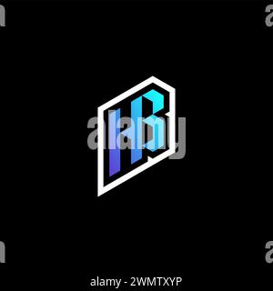 HB initial gradient blue gaming concept ideas for esport team, twitch and streamer Stock Vector