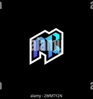 MC initial gradient blue gaming concept ideas for esport team, twitch and streamer Stock Vector