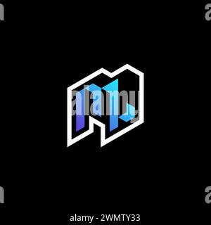 ML initial gradient blue gaming concept ideas for esport team, twitch and streamer Stock Vector