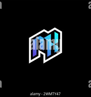 MX initial gradient blue gaming concept ideas for esport team, twitch and streamer Stock Vector