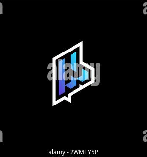 LL initial gradient blue gaming concept ideas for esport team, twitch and streamer Stock Vector