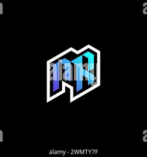 MR initial gradient blue gaming concept ideas for esport team, twitch and streamer Stock Vector