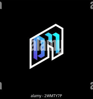OM initial gradient blue gaming concept ideas for esport team, twitch and streamer Stock Vector