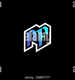 MF initial gradient blue gaming concept ideas for esport team, twitch and streamer Stock Vector