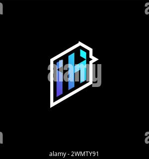 IH initial gradient blue gaming concept ideas for esport team, twitch and streamer Stock Vector