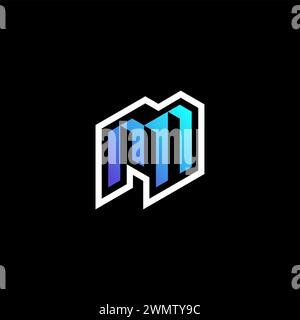 MN initial gradient blue gaming concept ideas for esport team, twitch and streamer Stock Vector