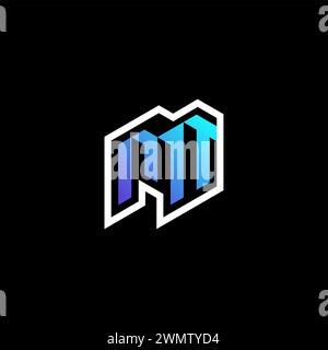 MT initial gradient blue gaming concept ideas for esport team, twitch and streamer Stock Vector