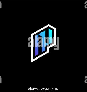 NV initial gradient blue gaming concept ideas for esport team, twitch and streamer Stock Vector