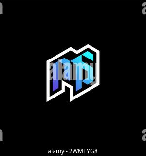 MS initial gradient blue gaming concept ideas for esport team, twitch and streamer Stock Vector