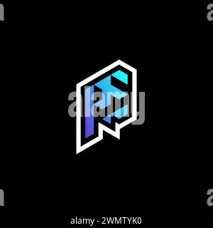 PE initial gradient blue gaming concept ideas for esport team, twitch and streamer Stock Vector