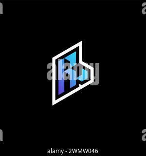 RL initial gradient blue gaming concept ideas for esport team, twitch and streamer Stock Vector