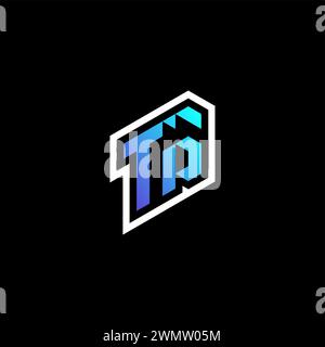 TG initial gradient blue gaming concept ideas for esport team, twitch and streamer Stock Vector