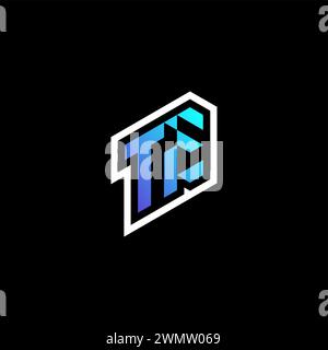 TE initial gradient blue gaming concept ideas for esport team, twitch and streamer Stock Vector