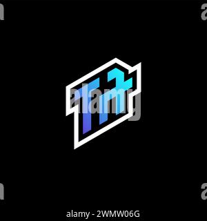 TA initial gradient blue gaming concept ideas for esport team, twitch and streamer Stock Vector